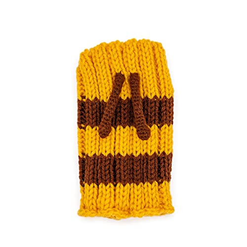 Zoo Snoods Bee Costume for Doga, Small - Warm No Flap Soft Yarn Ear Covers  Yellow