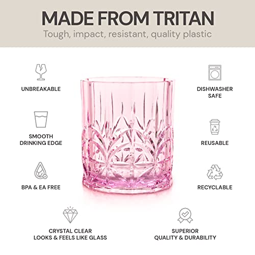 BELLAFORTE Shatterproof Tritan Plastic Short Tumbler Pink Glassware & Drinkware