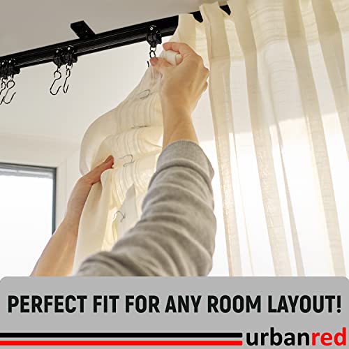 UrbanRed Bendable Ceiling Curtain Track 5 Meters 16.4FT Black