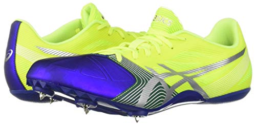 ASICS Men's Hypersprint 6 Track and Field Shoe,Flash Yellow/Silver/Deep Blue,13 M US