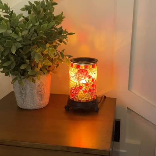 VP Home Wall Plug-in Wax Warmer for Scented Wax, Mosaic Glass Polychromatic Electric Home Fragrance Warmer for Essential Oils, Candle Wax Melts and Tarts, Scentsy Warmer Night Light