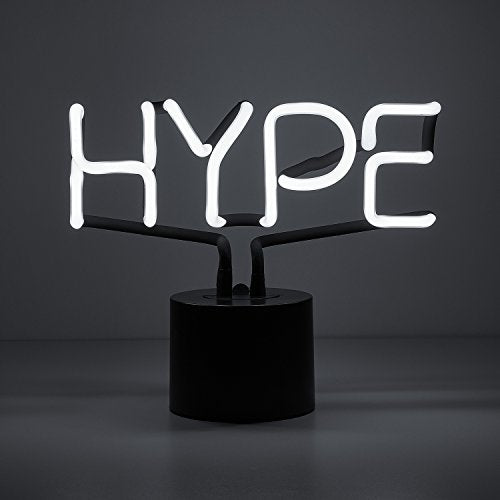 Amped & Co Hype Real Neon Light Novelty Desk Lamp Large 9.6x8.3" White