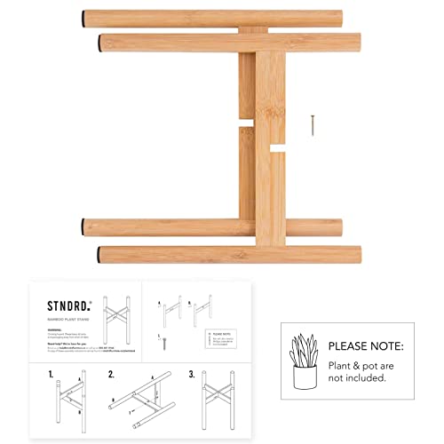 STNDRD. Bamboo Indoor Plant Stand 10-inch Round Planters 2-Pack
