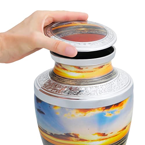 Beach Sunset Urns for Ashes Adult Male. Cremation urns for Human Ashes Adult Female. Decorative Beach urn for Human Ashes by Restaall
