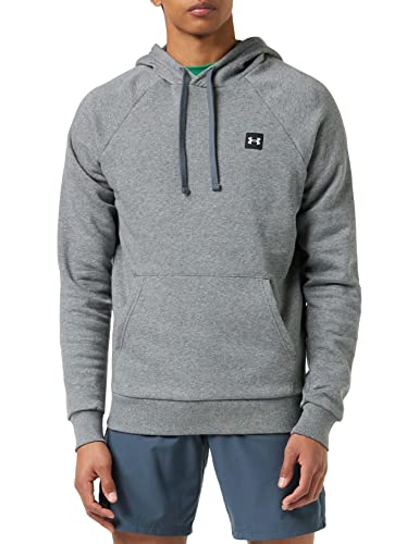 Under Armour Mens Rival Fleece Hoodie Pitch Gray Light 012 Onyx White Large