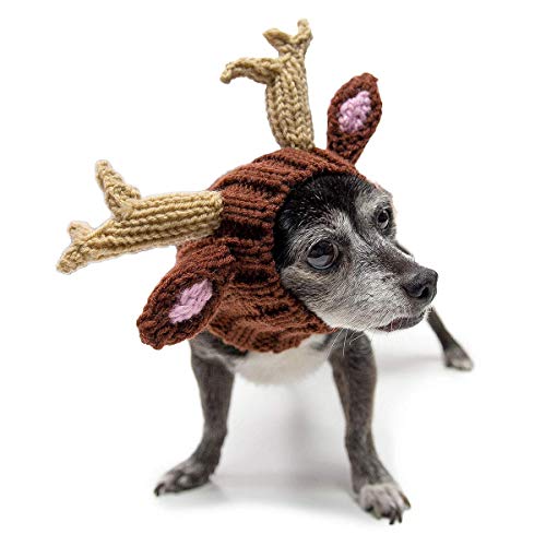 Zoo Snoods Reindeer Costume for Dogs & Cats Deer Antlers Brown