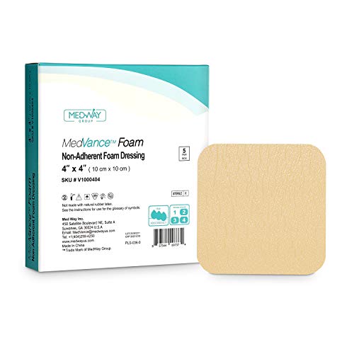 MedVance TM Foam – Waterproof Non-Adhesive Hydrophilic Foam Dressing 4"X4" Box of 5 dressings