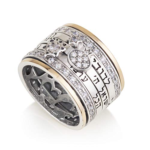 925 Sterling Silver Spinner Rings Star of David Cubic Zirconia Rare Jewelry