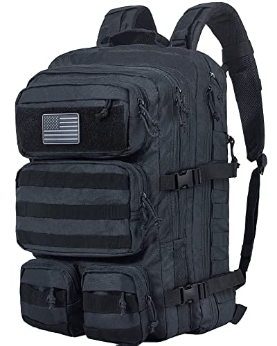 Falko Tactical Backpack - 2.4x Stronger Work and Military Backpack - Water Resistant and Heavy Duty Large Backpack (50L)(Navy)