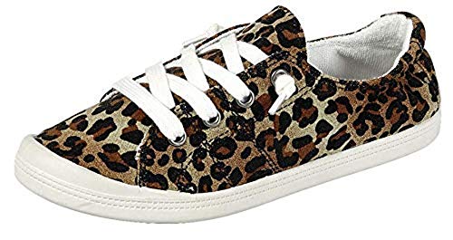 Forever Link Women's Classic Slip-On Comfort Fashion Sneaker, Leopard, 9