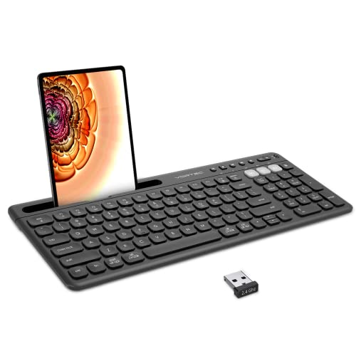 Wireless Multi Device Bluetooth Keyboard for iPhone iPad Samsung