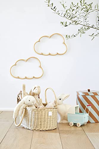 BEBE BASK Cloud Décor Set of Two. Create a Boho Nursery. Boho Cloud Wall Décor Pieces for Your Cloud Theme Nursery. Cloud Nursery Decor for The Cloud Baby Nursery. Cute Cloud Decor for Girls Room