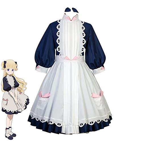 Yirugu Emilico Cosplay Costume, Anime Shadows House Maid Dress Outfits Emilyko Uniform Full Set for Halloween Party(L, Full Set)