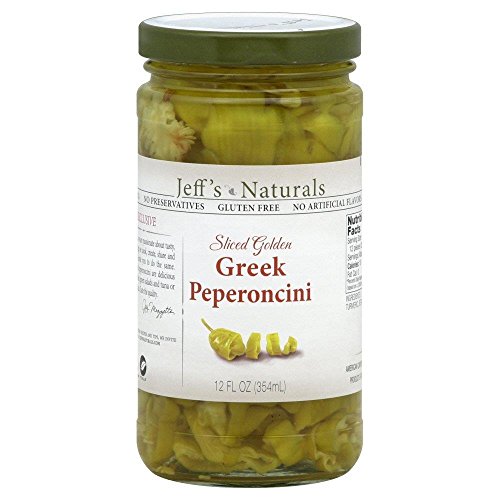 Jeff's Naturals Sliced Golden Greek Peperoncini Pack of 6