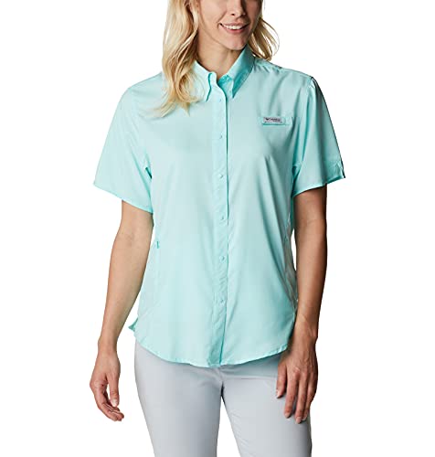 Columbia Women's PFG Tamiami II UPF 40 Short Sleeve Fishing Shirt, Gulf Stream Medium
