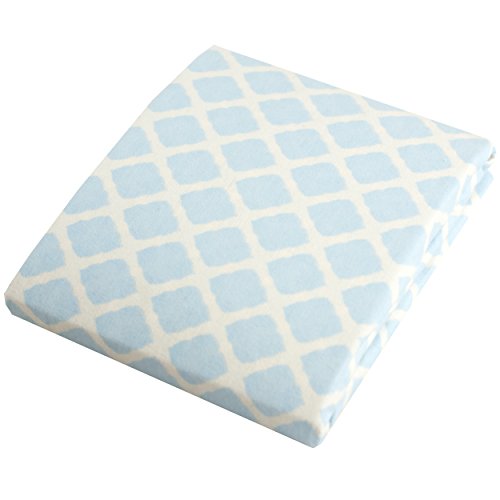 Kushies Soft Cotton Flannel Crib Sheet Made in Canada Blue Lattice