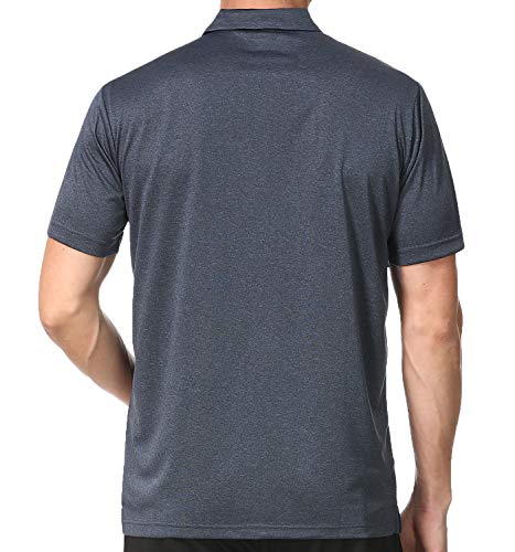 COSSNISS Men Dry Fit Golf Polo Shirt as1 Alpha x_l Regular Black Heather