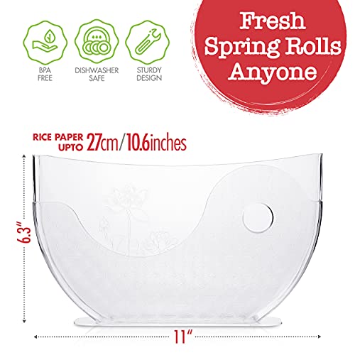 Rice Paper Water Bowl - Spring Roll Water Bowl, Rice Paper Holder for Rice Paper Wrappers for Spring Rolls, Summer Rolls. Spring Roll Maker, Banh trang holder (2 Pack)- Rice Paper Not Included
