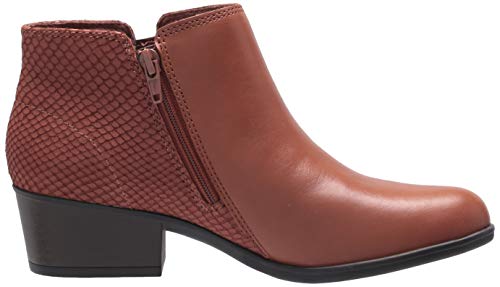 Clarks Women Adreena Hope Ankle Boot Mahogany Leather 9 Wide Pair of Shoes