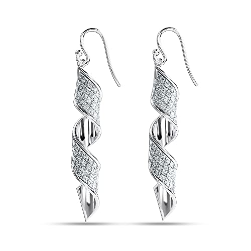 Charmsy Sterling Silver Glitter Light Weight Drop Dangle Earrings for Women Teen