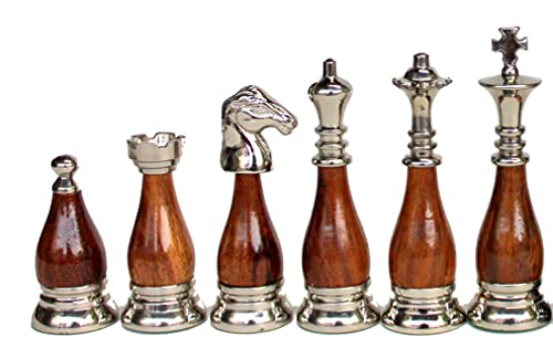 StonKraft Brass Wooden Chess Pieces Pawns Chessmen Figure Figurine