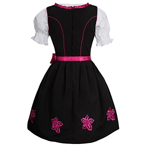 Gaudi-Leathers Women's Set-3 Dirndl Pieces Embroidery 34 Pink/Black
