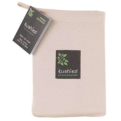 Kushies 100% Organic Jersey Cotton Crib Fitted Sheet Color Mocha