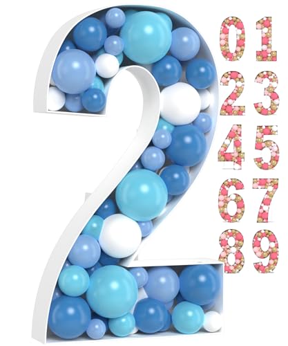 3ft Super Easy Assembly 2 Balloon Number Balloon for Party Decorations