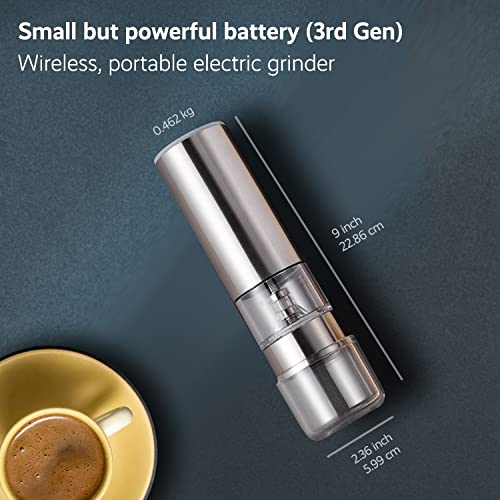 Jocuu Electric Coffee Grinder with 5 Adjustable Levels, Espresso Coffee Grinder with USB & One-touch Start, Portable Automatic Coffee Grinder for Home, Camping & Picnics, Includes Cleaning Brush