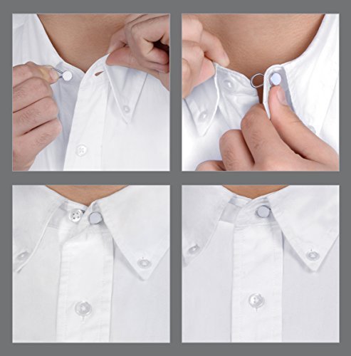 Comfy Clothiers 10 Pack White Collar Extenders Elastic Extenders for Dress Shirt