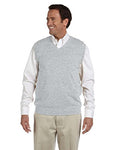 Devon & Jones Men's V-Neck Sweater Vest (Grey Heather Large)