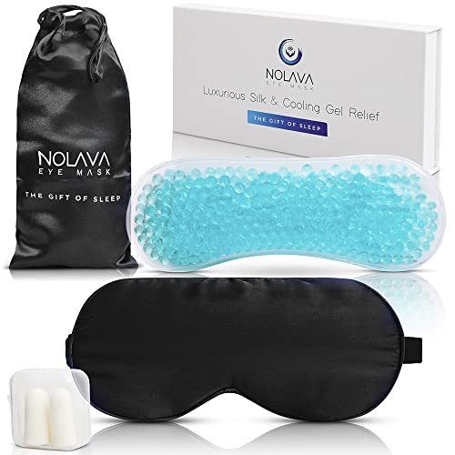 NOLAVA 100% Pure Mulberry Silk Sleep Eye Mask for sleeping Gel Eye mask