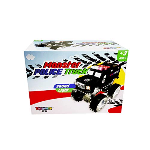 Monster Truck Police Car Toy with Lights and Siren with Sound for Boys and Girls Ages 3-5+