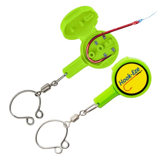 Green Hook Eze Fishing Gear Knot Tying Tool | Pack of 2 | Protect from Fish Hooks | Cool Gadgets | Ice & Fly Tie Fishing Gifts for Beginner Anglers