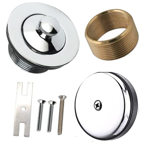 Dorence | Bathtub Drain Kit | Delta Bathtub Drain | All Brass"Lift and Turn" Easy Installation | Tub Drain Assembly Conversion Kit | Trim Waste and Single Hole Overflow Face Plate (Chrome)