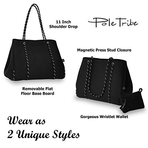 Neoprene Tote Bags for Women Lightweight Large Neoprene Bag Stallion Black