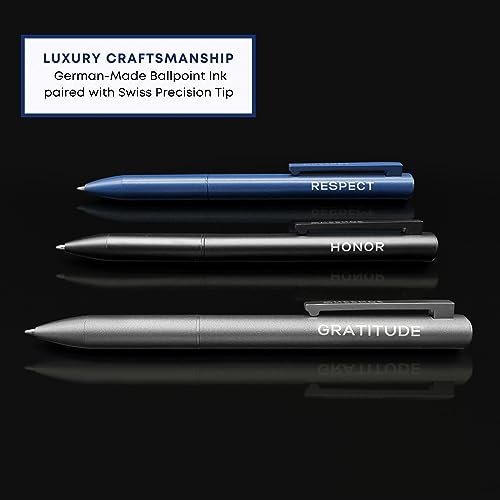 MESMOS 3Pk Luxury Fancy Pen Set, Cool Pens, Metal Ballpoint Pens, Military Gifts for Men, Marine Veteran Gifts for Men, Army Gifts, Unique Birthday Gifts for Men Who Have Everything, Nice Pens
