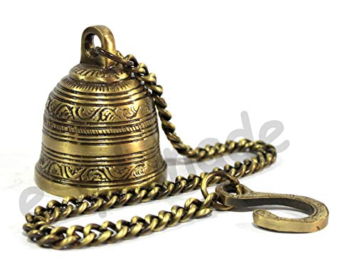 eSplanade Ethnic Indian Handcrafted Brass Temple Bell with Accessories
