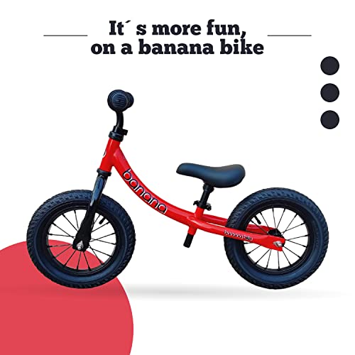 Banana Bike Lightweight Toddler Bike Adjustable 2 to 5 Years Red