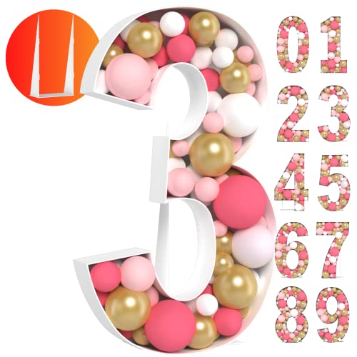 3ft Large Marquee Numbers Easy to Assemble Number 3 Balloon Frame Birthday Party
