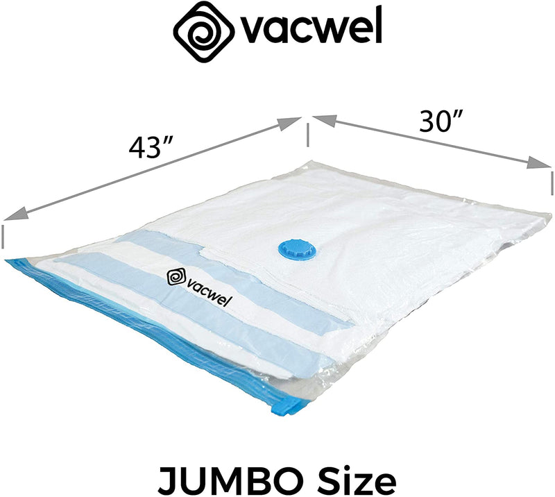 Jumbo XXL Vacuum Storage Bags, 47 x 35 for Clothes, Comforters 3x