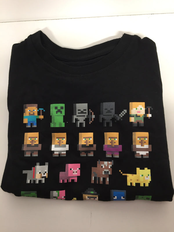 Minecraft Character Boys Shirt Size 6 Black