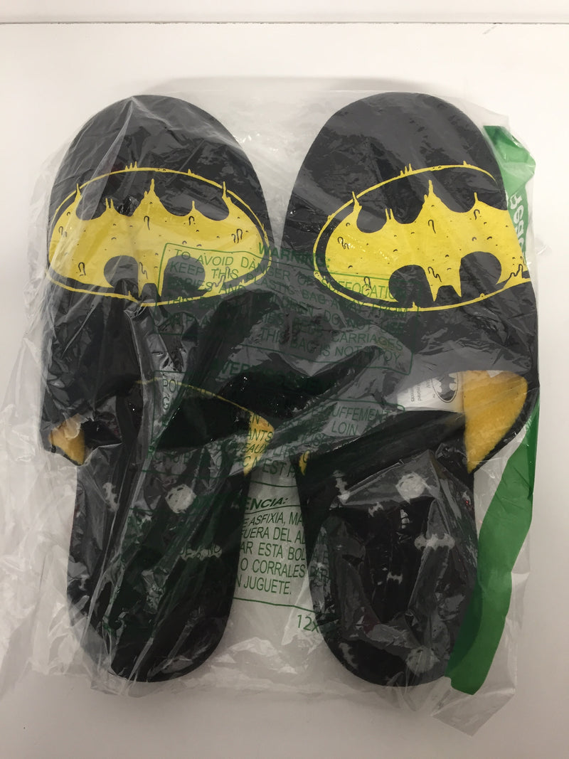 DC Comics Batman Logo Mens Black Polyester Slippers Pair Of Shoes