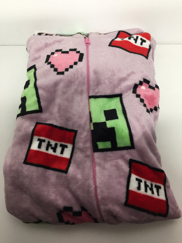 Minecraft Onesie Girls Tnt Kids Gaming Loungewear Pink Sleepsuit 5-6 Years