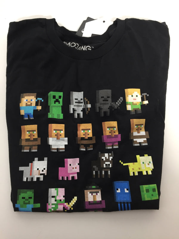 Minecraft Adventure Logo Boys Black Short Sleeve Gamer T-Shirt 9-10 Years