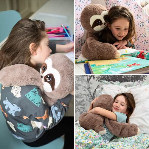 Huggle Healers Sloth Weighted Stuffed Animal - The Ultimate Weighted Stuffed Animals for Kids and Adults w/Removable Lavender Heat Bag