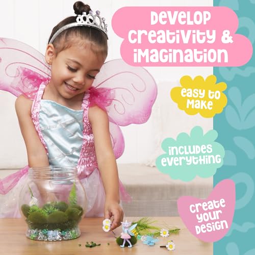 Fairy Garden Kit LightUp Terrarium Girls Crafts Toys Birthday Gift