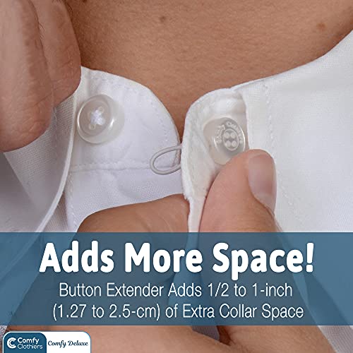Collar Extenders 3 Pack White Buttons Soft Elastic Dress Shirt Button Extender