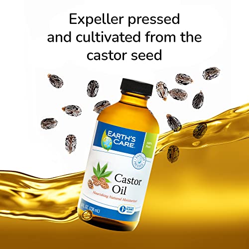 Earth's Care Castor Oil 100% Pure Expeller Pressed 8 Fl Oz