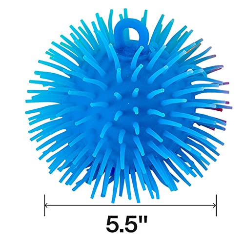 Kicko Puffer Balls - 6 Pack - 5.5 Inch - Thick Squishy Balls in Assorted Colors for Kids, Sensory Game, Stress Relief, Therapy Toy, Party Favor, Goody Bag Filler